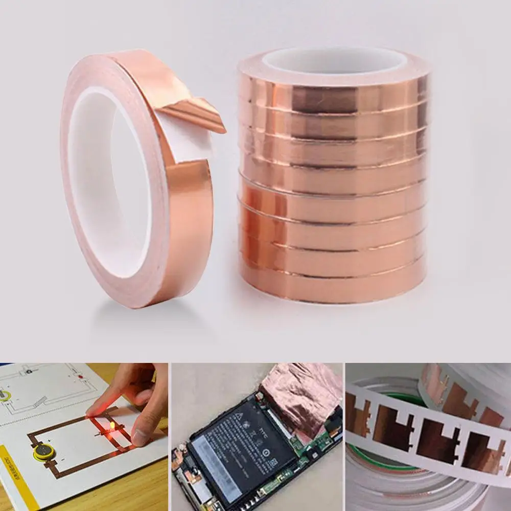 

5mm x 20m Single-sided Conductive Self Adhesive Heat Insulation Copper Foil Tape