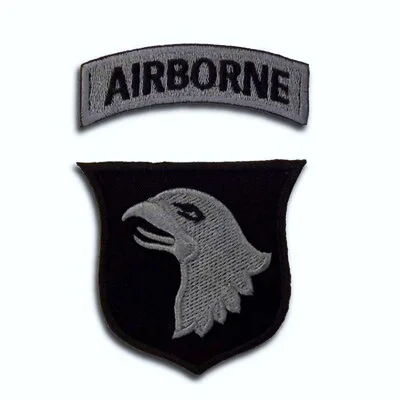 Антикварная бронза Вышитая американская армия 101-я дивизия ВДВ Военная Боевая нашивка тактическая эмблема боевые нашивки крюк и петлевые значки - Цвет: Антикварная бронза