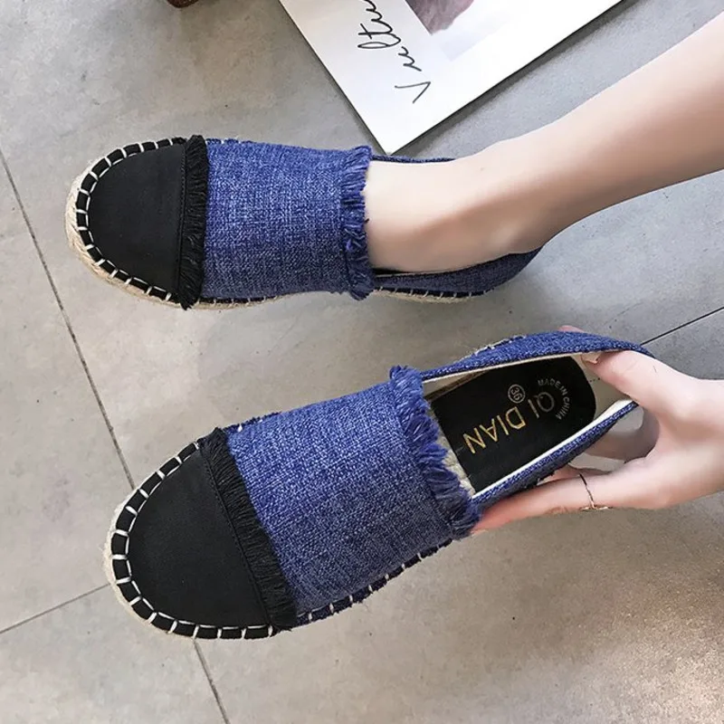 2019 г. Осенние эспадрильи лоферы женская обувь черные женские туфли на плоской