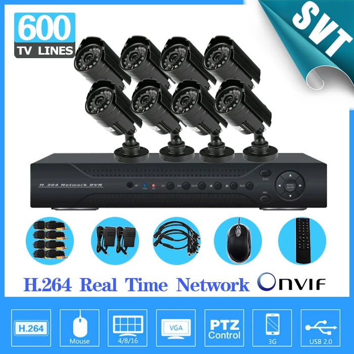 NVR CCTV дома 8ch H.264 видеонаблюдения 8 шт. День Ночь всепогодный Камера Системы