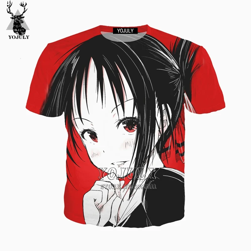 YOJULY/хит продаж 3D принт аниме Kaguya sama Love Is War милая Повседневная Футболка Harajuku с