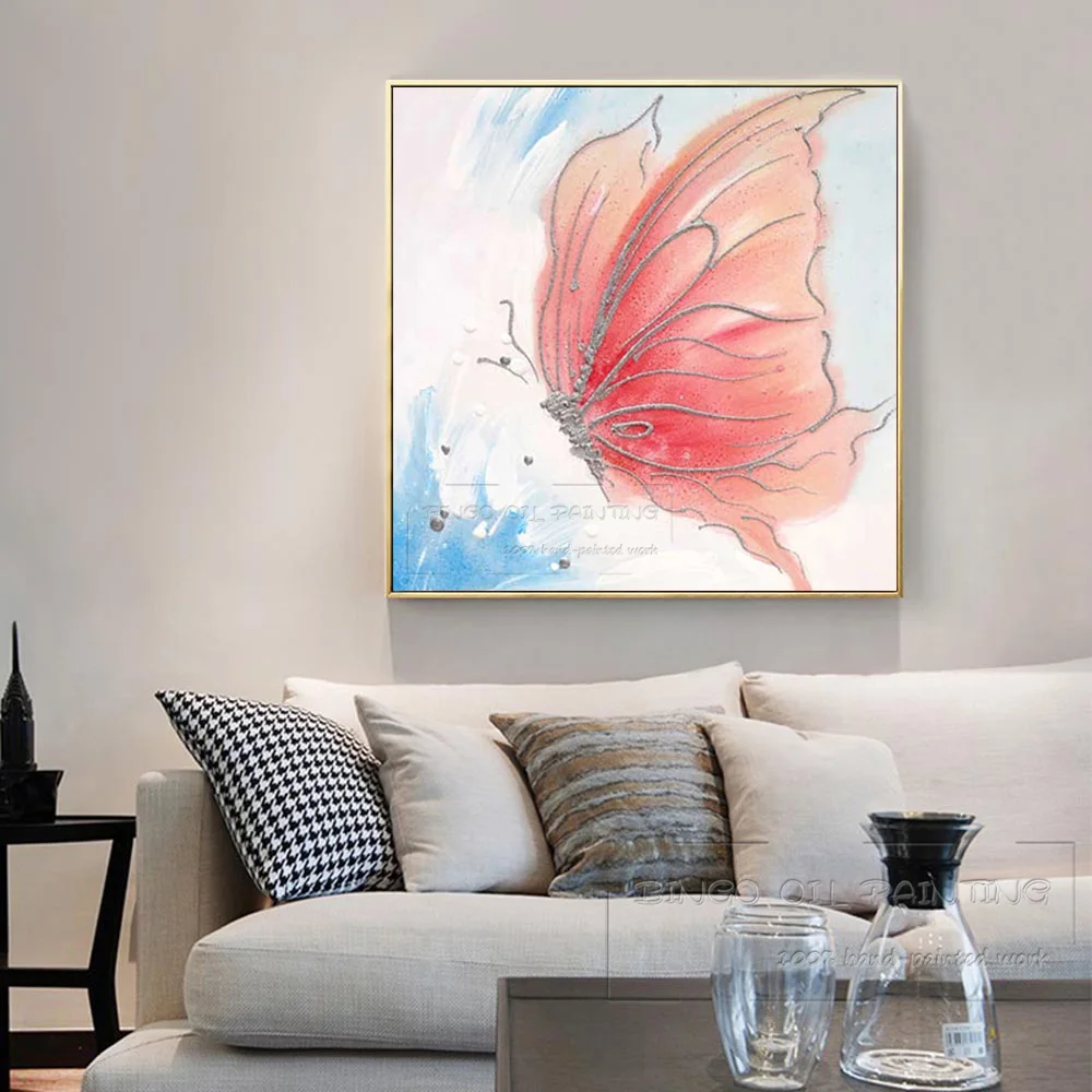 Картина маслом BLUE ART Розовая бабочка