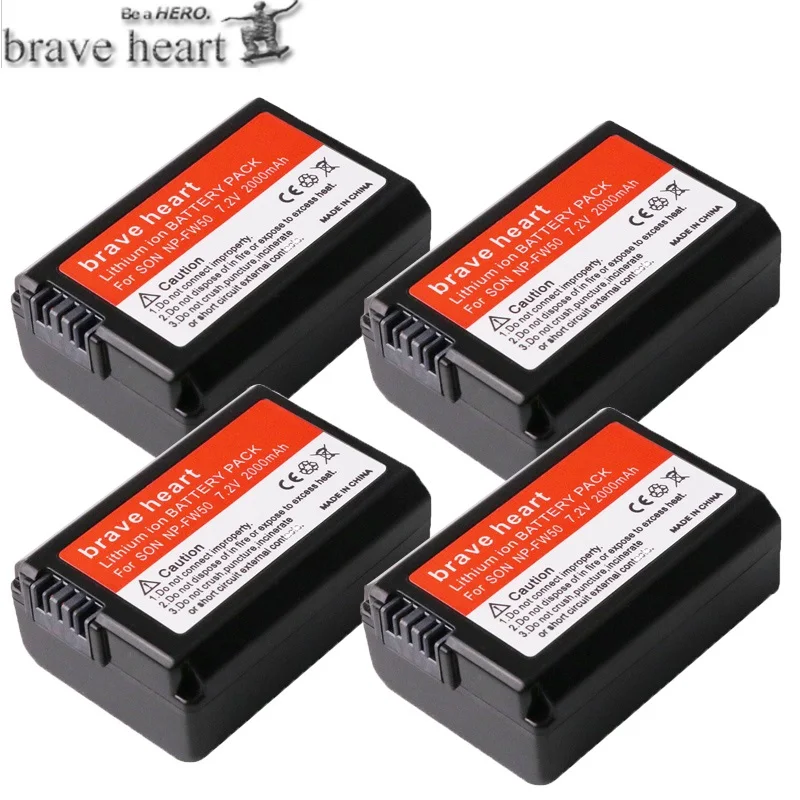 Комплект из 4 предметов NP-FW50 NP FW50 FW50 Батарея+ ЖК-дисплей USB Dual Зарядное устройство для sony A6000 5100 a3000 a35 A55 a7s II alpha 55 alpha 7 A72 A7R Nex7 NE - Цвет: 4battery