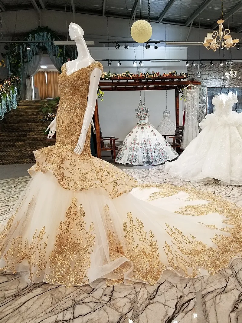 LS70041 Русалка свадебное платье v шею колпачок втулки сексуальный back труба невесты