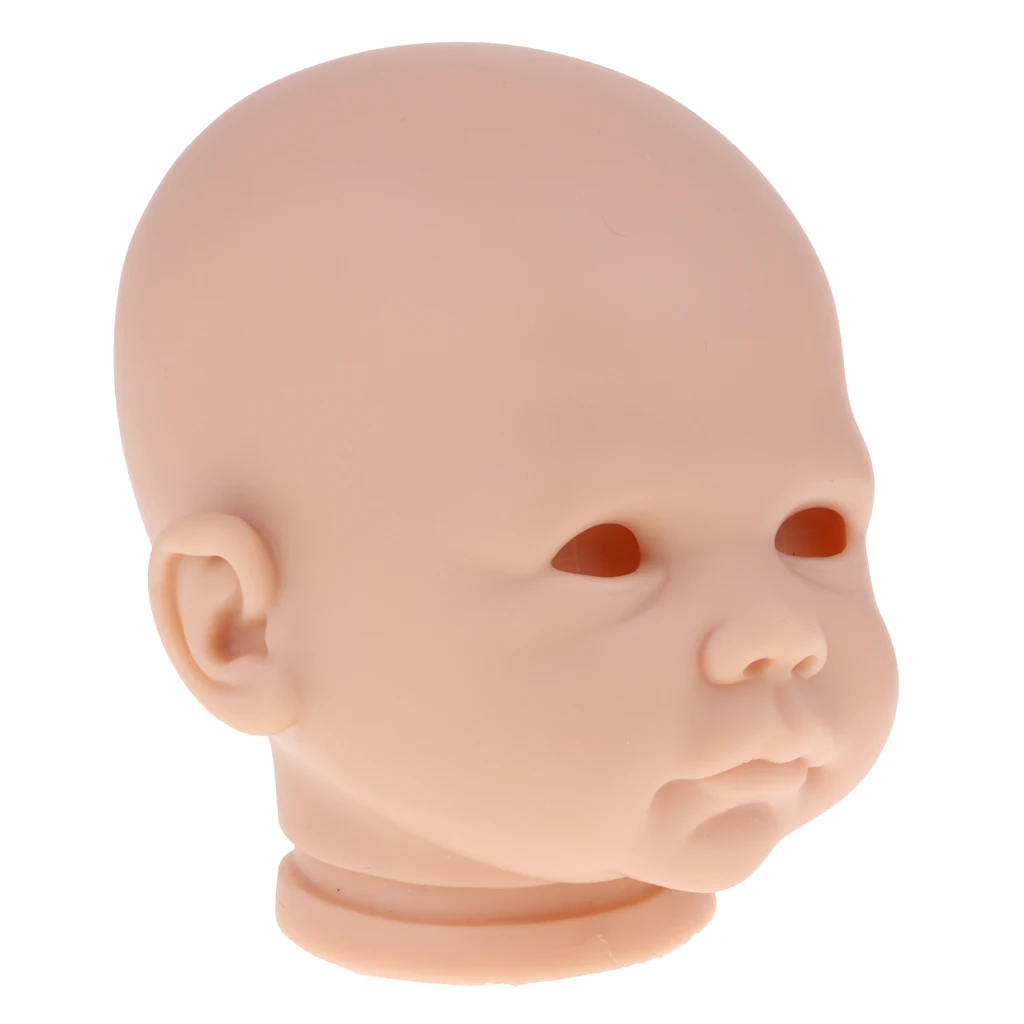 Настоящий мягкий винил 20 дюймов Неокрашенная голова плесень Reborn Awake Baby Doll новорожденный Неокрашенная голова лепить Набор DIY Accs#1
