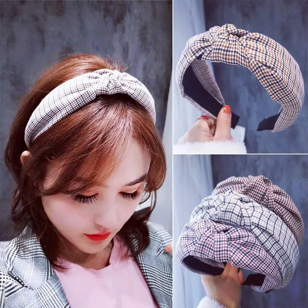 Fashion Pearl Hair Accessories Adlut High Elastic Lattice Knot Hair Band for Women Headband For Girls Hairband Hair Hoop Turban
