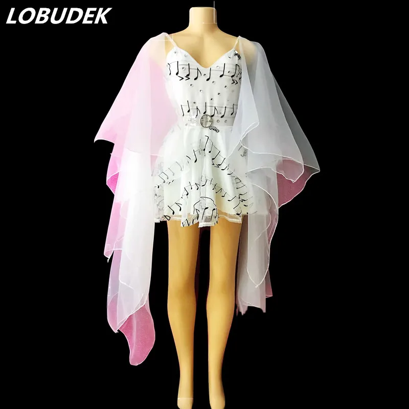 Женское короткое платье с вышивкой в виде музыкальных нот|Женские платья| |