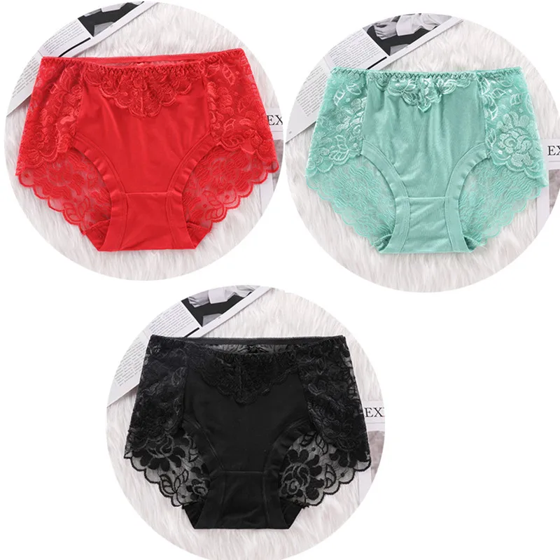 black red green 3 шт./лот, сексуальное кружевное нижнее белье с бантом на спине, модальное женское нижнее белье, дышащие Трусы-стринги, прозрачные трусики HP11 - Цвет: black red green