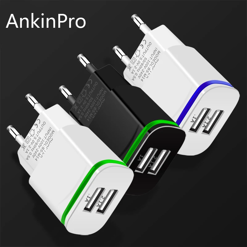 CinkeyPro USB зарядное устройство с 2 портами для iPhone 7 6 samsung XiaoMi светодиодный