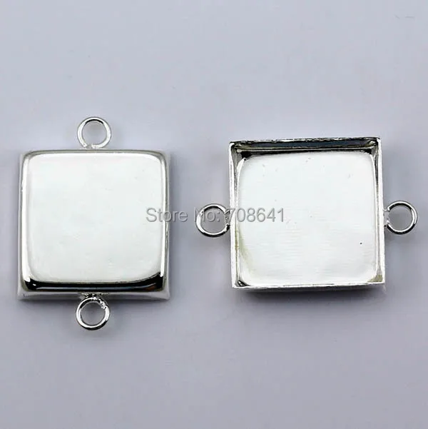 Пустая квадратная глубокая рамка-лоток с 2 соединителями для браслетов основы