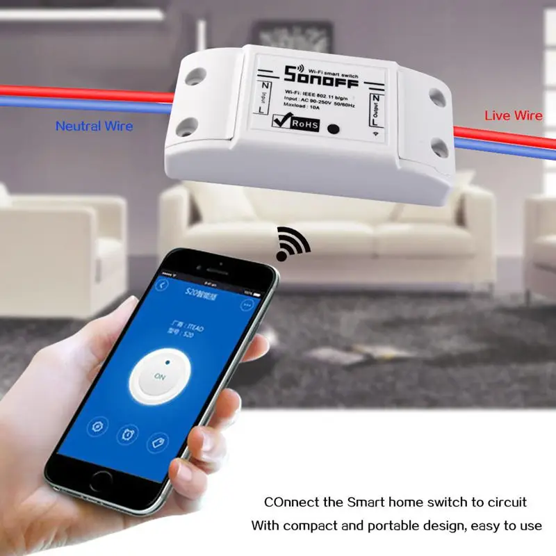 SONOFF Wifi Switch 4 Pack Беспроводное управление электроприборами в доме через IOS Iphone Android приложение DIY.