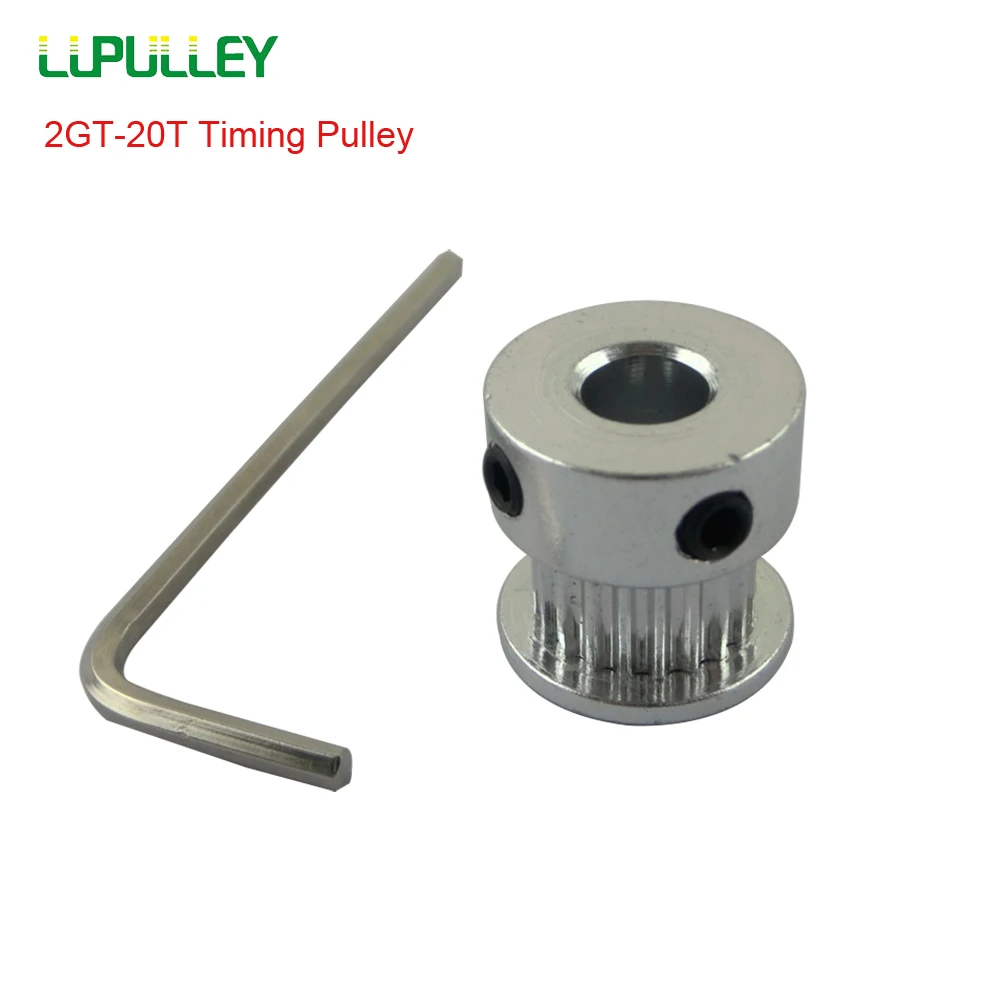 LUPULLEY GT2 шкив 20 зубьев 16 т диаметр 5 мм 2GT ремень Алюминиевый шкив зубчатый шкив колеса подходит для синхронного ремня 6 мм ширина