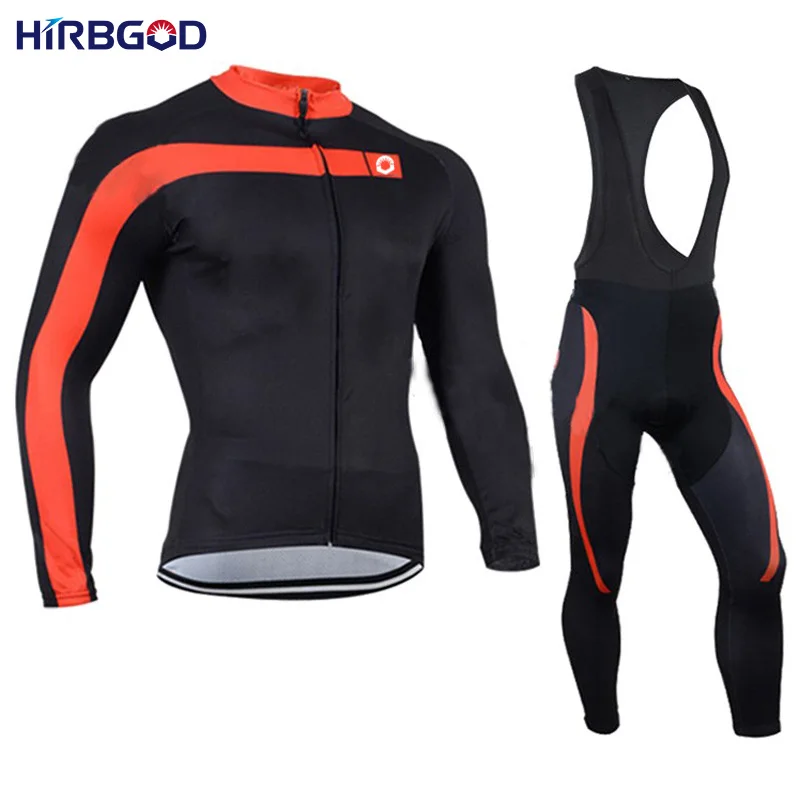 Hirbgod XS-5XL Мужской зимний тепловой Велосипеды Джерси костюмы мужские Длинные рукава флисовая одежда Велосипеды комплекты Майки+ нагрудники комплекты, nm234