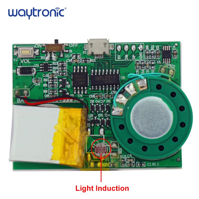 Датчик Света Активированный USB для загрузки MP3 модуль воспроизведения звука с