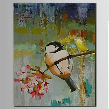 Ручная роспись животных масляной живописи птица в ветке дерева | Дом и сад