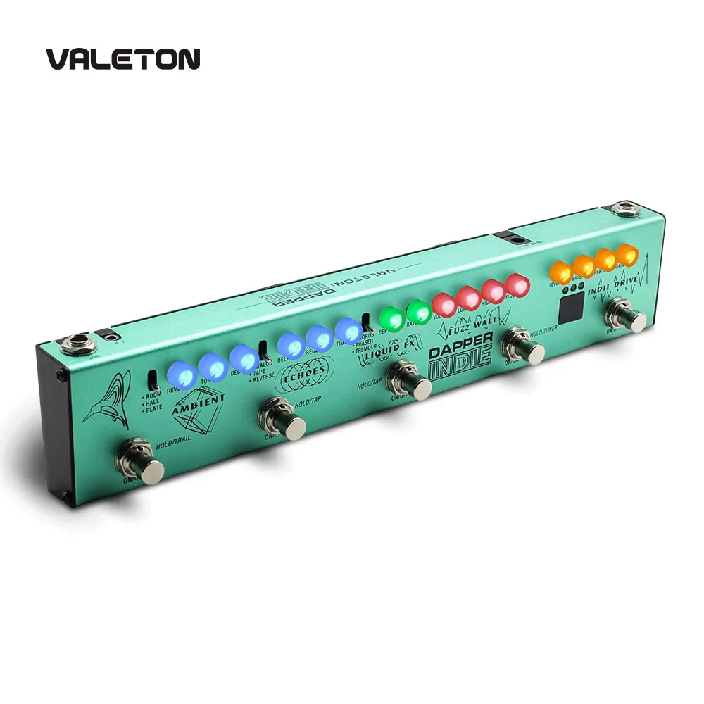 Valeton мульти эффекты гитары педаль Dapper Инди искажений реверберации задержки хора Fuzz и фазер тремоло Для Инди