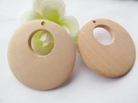 50pcs 50mm unfinished roundure circle ring big hole natural wood earring pendant charm finding diy accessory jewelry making