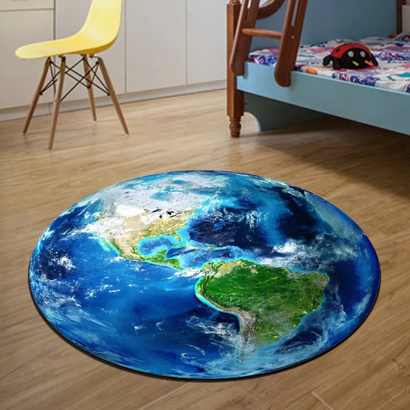 3D земля круглый коврик 60/80/100/120/160 см alfombras Dormitorio ковер гостиная Дир коврики поворотный сиденья для стульев tapis Шамбре