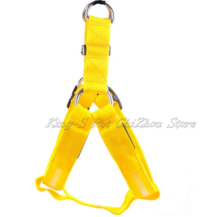 yellow Нейлоновый светодиодный жгут для безопасности домашних животных, продукт для собак, мигающий светильник, жгут, светодиодный жгут для собак, поводок, веревка, ремень, светодиодный ошейник, жилет, товары для домашних животных - Цвет: yellow