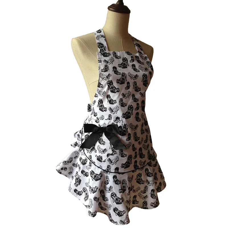 Goodie Two Shoes Retro Kitchen Apron Women White Avental de Cozinha Divertido Tablier Cuisine Pinafore | Дом и сад