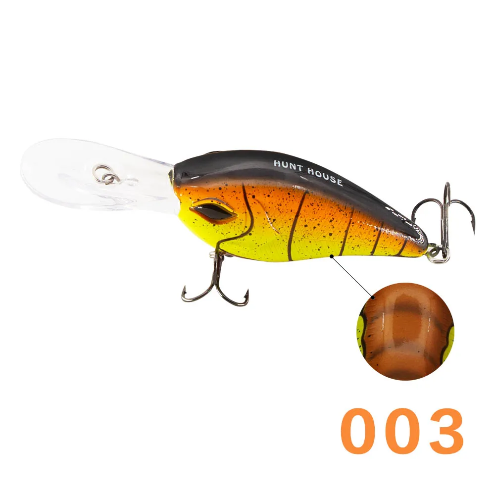 003 HuntHouse crankbait leurre Deep dive crankbait 60mm13. 5 г 75mm30g воблер pesca для окуня щуки пресноводный LW119 Рыбалка lur - Цвет: 003