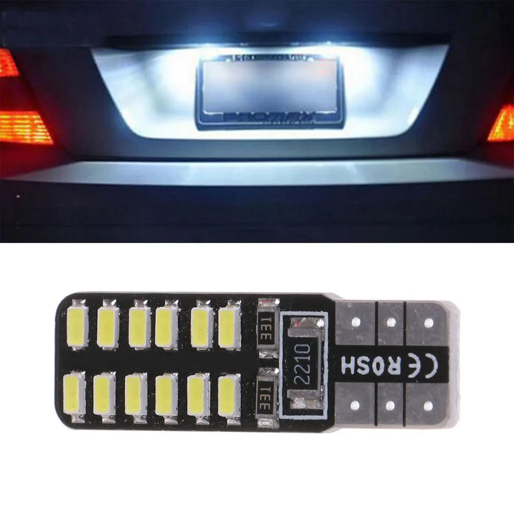 10 шт. T10 W5W 24SMD светодиодный автомобильный фонарь 3014 12В Супер яркий зазор Лампа