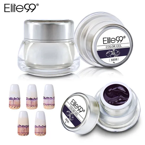 5608 Elite99, 12 цветов, 3D лак для ногтей, краска для рисования, акриловый цветной УФ-гель, сделай сам, Цветной Художественный гель, впитывающий гель, лак для штамповки - Цвет: 5608