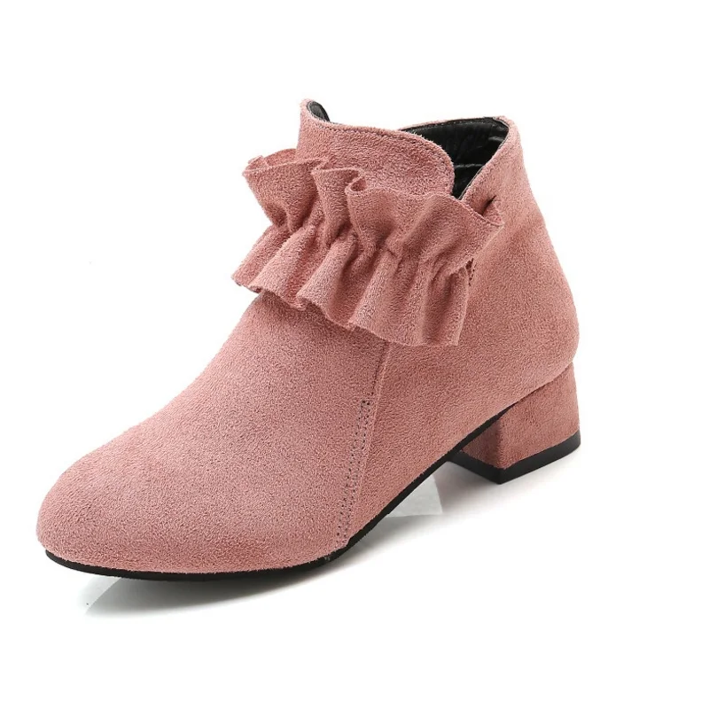 Ботинки Martin для девочек сезон весна осень детские ботинки из флока модные теплые