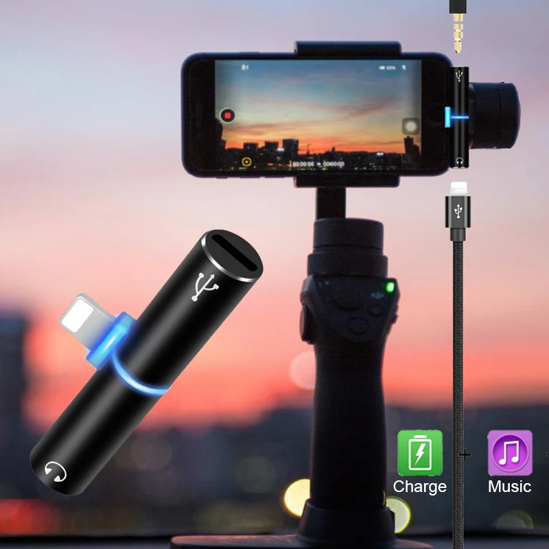 USB адаптер для наушников Lightning/3 5 мм Aux iPhone 7 8 X plus|Электроаксессуары мотоцикла| |