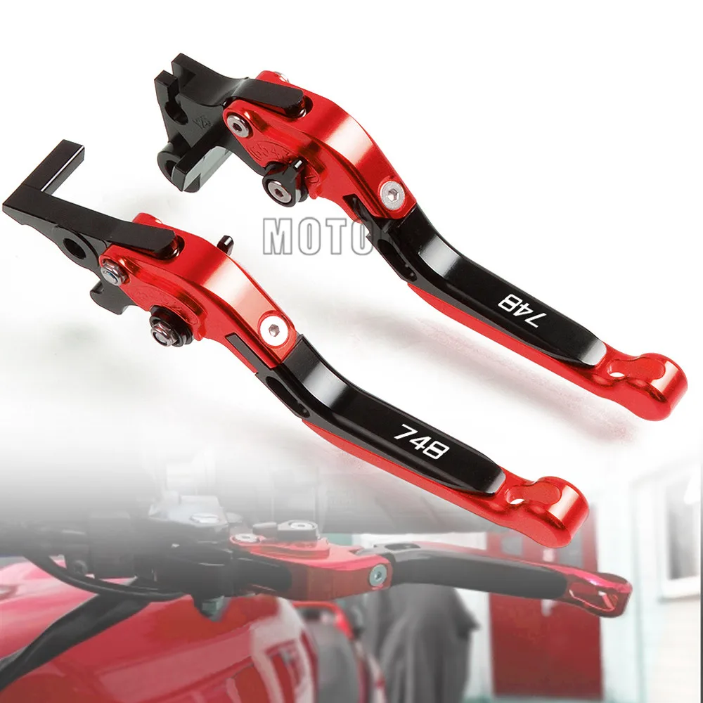 

CNC Aluminum Motorcycle Accessories Adjustable Folding Extendable Brake Clutch Levers For Ducati 748 Up To 1998 Motorbike Fold