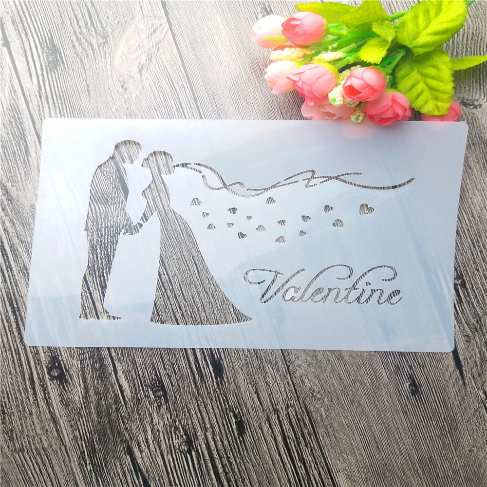 Пара Валентина руководство скрапбук DIY альбом карта инструмент спрей эскиз маска