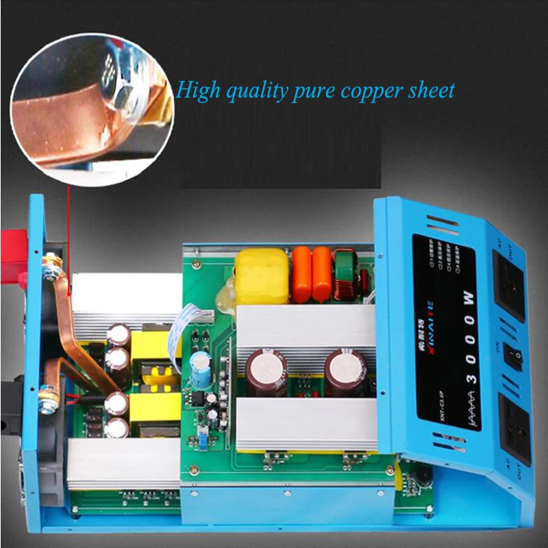 Pure Sine Wave Inverter Household Portable Car Computer Power Converter Industrial Vehicle XNT-3000X | Инструменты