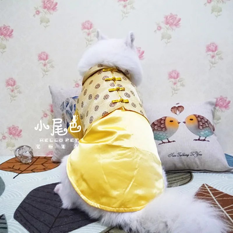 Китайский стиль зимние теплые большие куртки для собак Одежда домашних животных