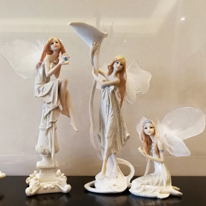 

Creative Kawaii Resin angel ornaments home wedding decor Arts and crafts Ornaments Fairy Figurines Art Decoration Cartoon Gifts