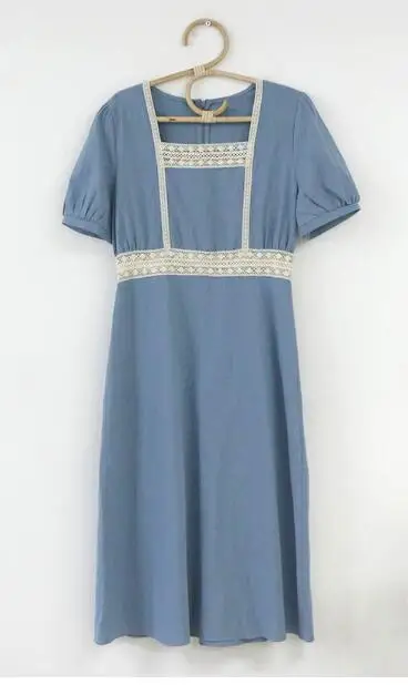 Blue Женские платья, длинные,, вечерние, праздничные, для свиданий, милые, для девушек, с вырезами, в стиле пэчворк, винтажное платье, хлопок, синий, 6025 - Color: Blue