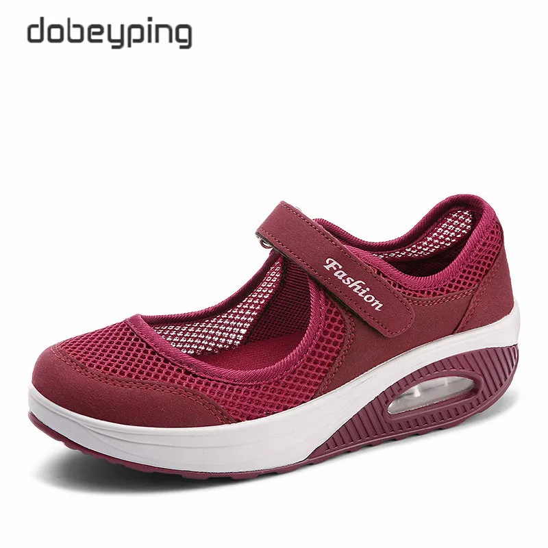 Fashion Summer Women's Flat Platform Shoes Woman Breathable Mesh Casual Shoe Wedges Ladies Boat Shoes Female Walking Footwear