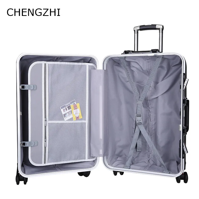 Дорожный чемодан CHENGZHI большой емкости для женщин однотонный на колесиках с