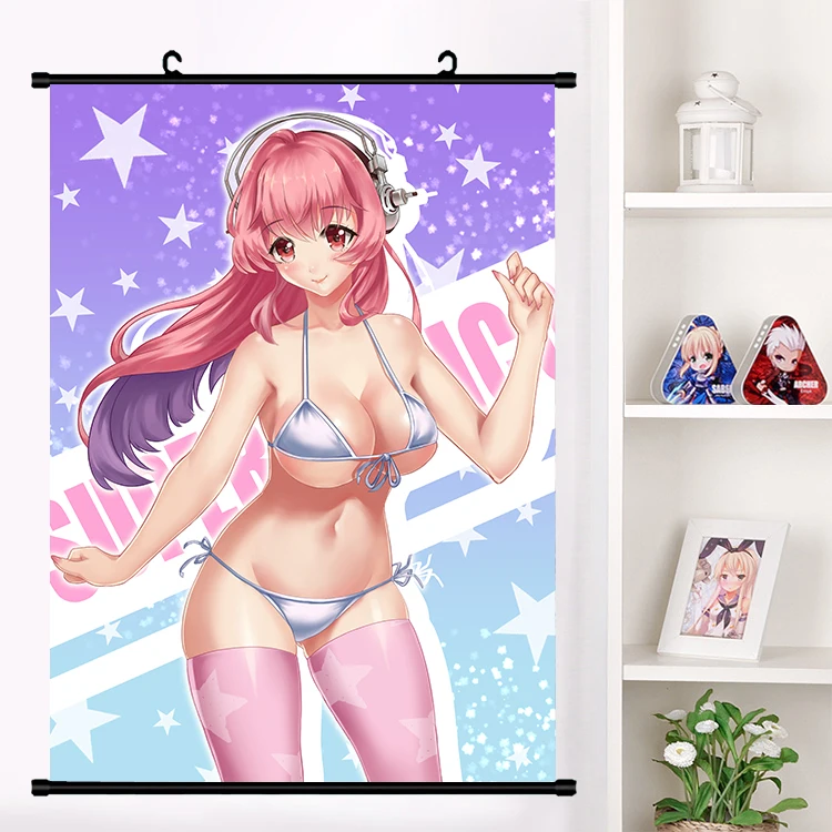 Японское аниме SUPERSONICO Super Sonico сексуальный косплей настенный свиток Фреска плакат Настенные подвесные плакаты Otaku коллекция домашнего декора подарок