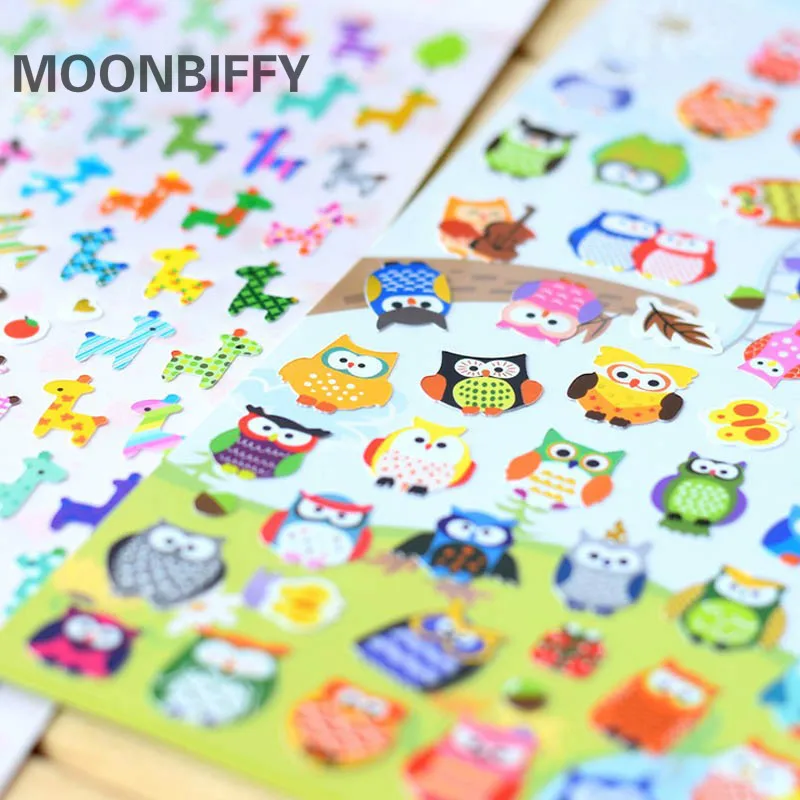 1 лист детских наклеек в виде совы и жирафа|reward stickers|reward stickers school teacherstickers teacher |
