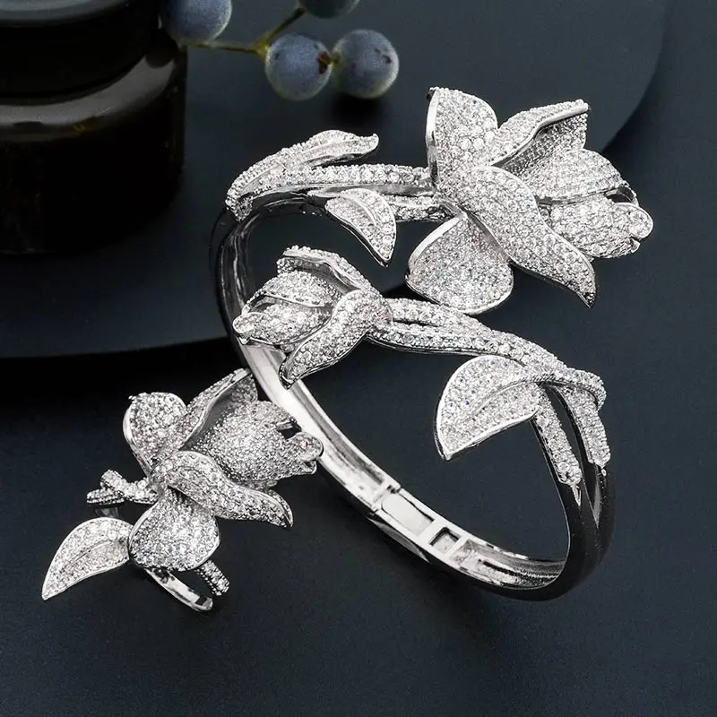 Браслет moonwood Boom Flowers с фианитом ААА модный роскошный супер медный браслет для