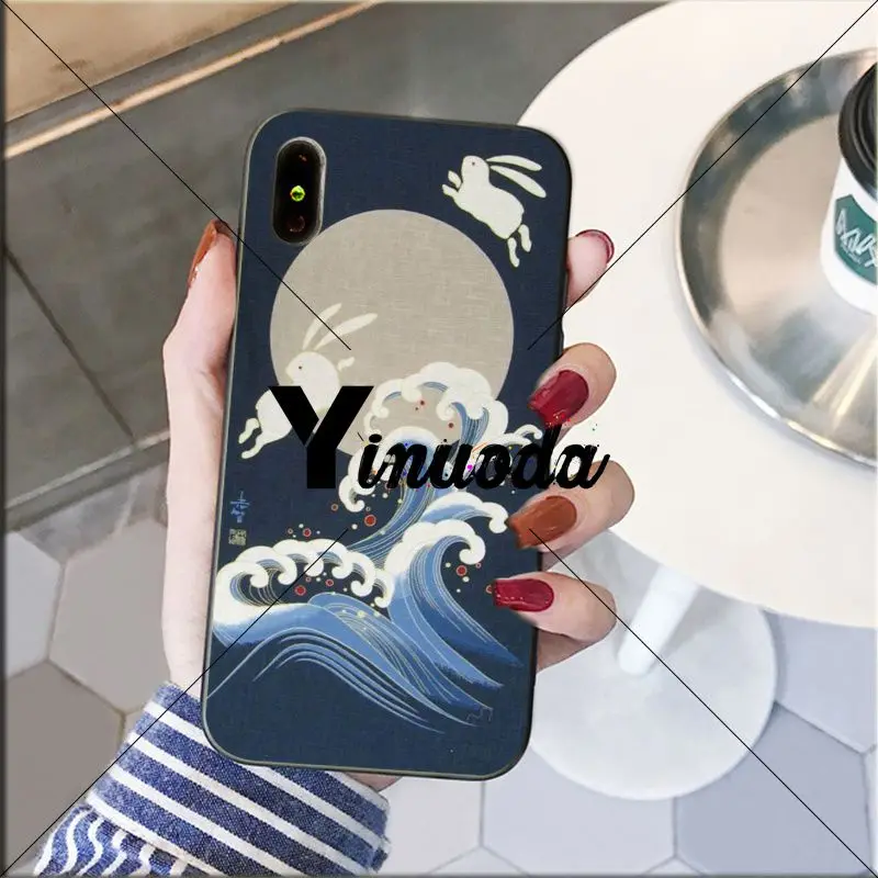Yinuoda Wave Art Japanes Мягкий силиконовый чехол для телефона из ТПУ Apple iPhone 8 7 6 6S Plus X XS MAX 5 5S