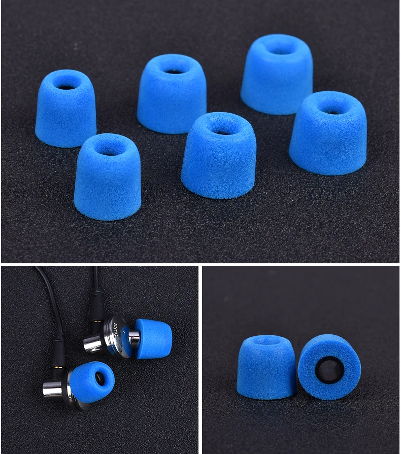2pcs /1 pair.ANJIRUI T400 blue (LMS) 4.9mm Caliber Memory Foam Earphone tips for in-ear earphones enhanced bass C set Ear Pads images - 6