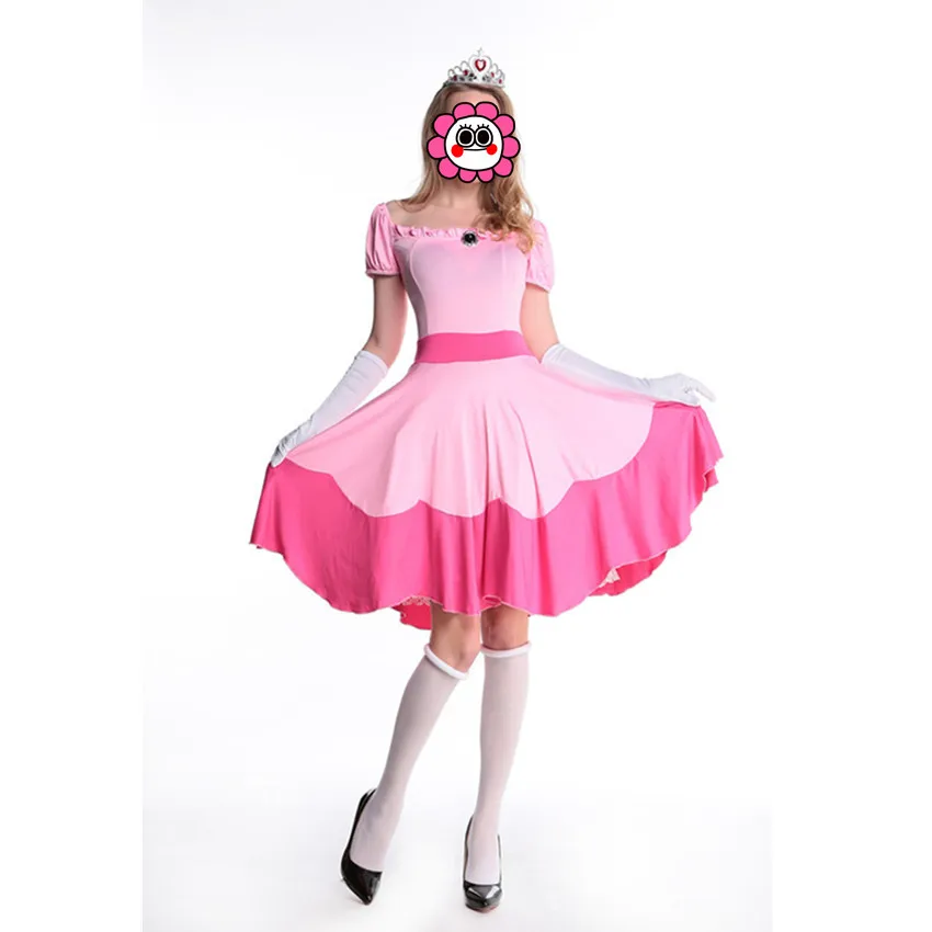 Abbille Quality carnival Fancy Halloween sexy Costumes Womens Princess peach super Mario Costume Maid Dress Cosplay Women 2017 |