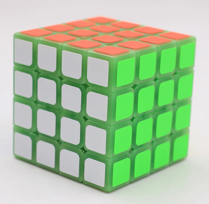 Профессиональный конкурс 3x3x3 Magic Cube гладкая Скорость Поворотная головоломка, куб светится в темноте светящийся куб для детские развивающие игрушки - Цвет: 4x4x4 Green