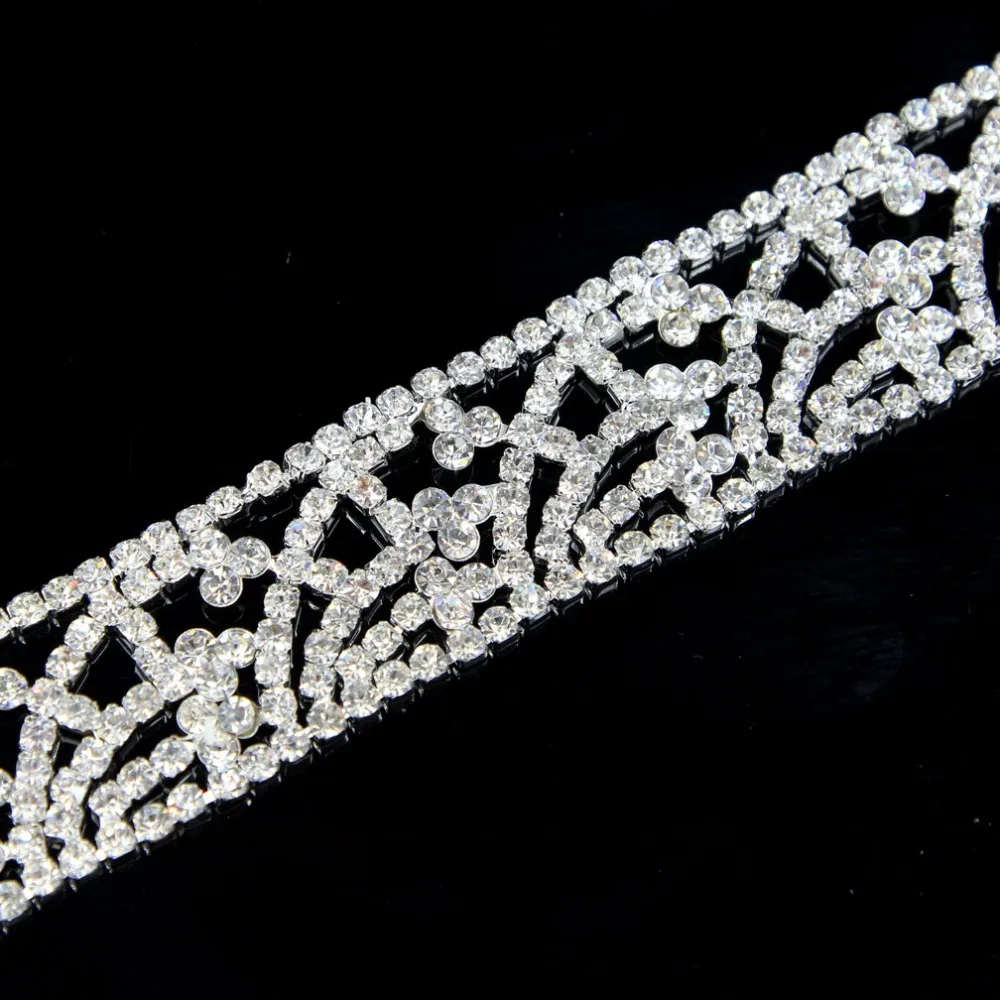 

5Yards Rhinestone Chain Clear Crystal Chain Sew On Trims Wedding Dress Costume Applique Banding Ribbon