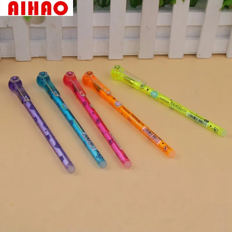 AIHAO Новое поступление колпачок волшебный ластик, стираемая ручка 12 шт./партия студенческие яркие цвета Письма высокого качества школы и офиса