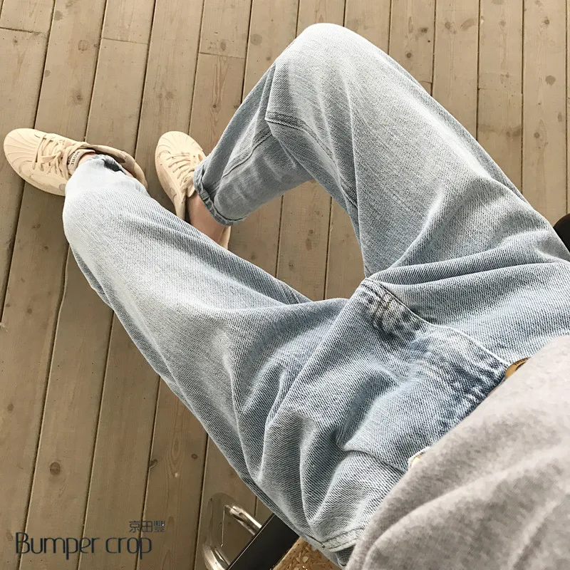 Настоящие женские джинсы BUMPERCROP весна 2019 новый дизайн винтажные синие штаны