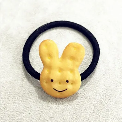hair ring4 2 шт. мультфильм заколка для волос резинка для волос для девочек Симпатичные заколки имитация печенье; повязка для волос; галстуком-бабочкой детская заколка для волос резинка для волос аксессуары для волос - Цвет: hair ring4