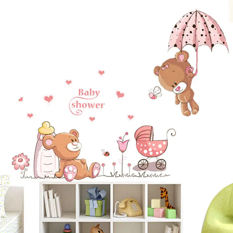 Плюшевый Медведь Съемный Детский младенец детский Декор роспись Наклейка на