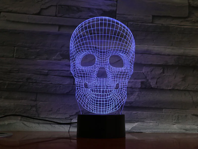 Новый 3D светодиодный USB-светильник с черепом подарок на Хэллоуин настроение